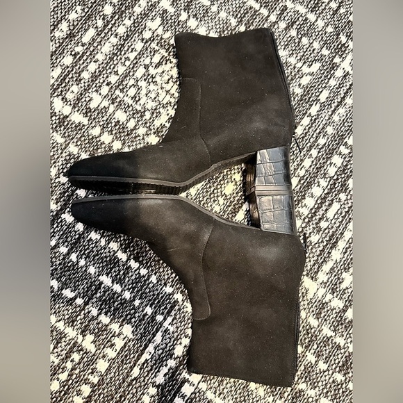 RON WHITE Odelia Water Resistant Bootie Faux Suede Block Ankle Boots 9.5US EUR40 - Picture 2 of 16